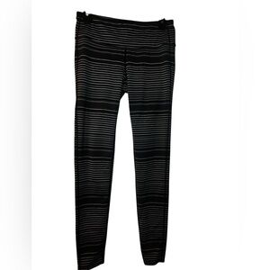 Athleta Charcoal and White Striped Leggings